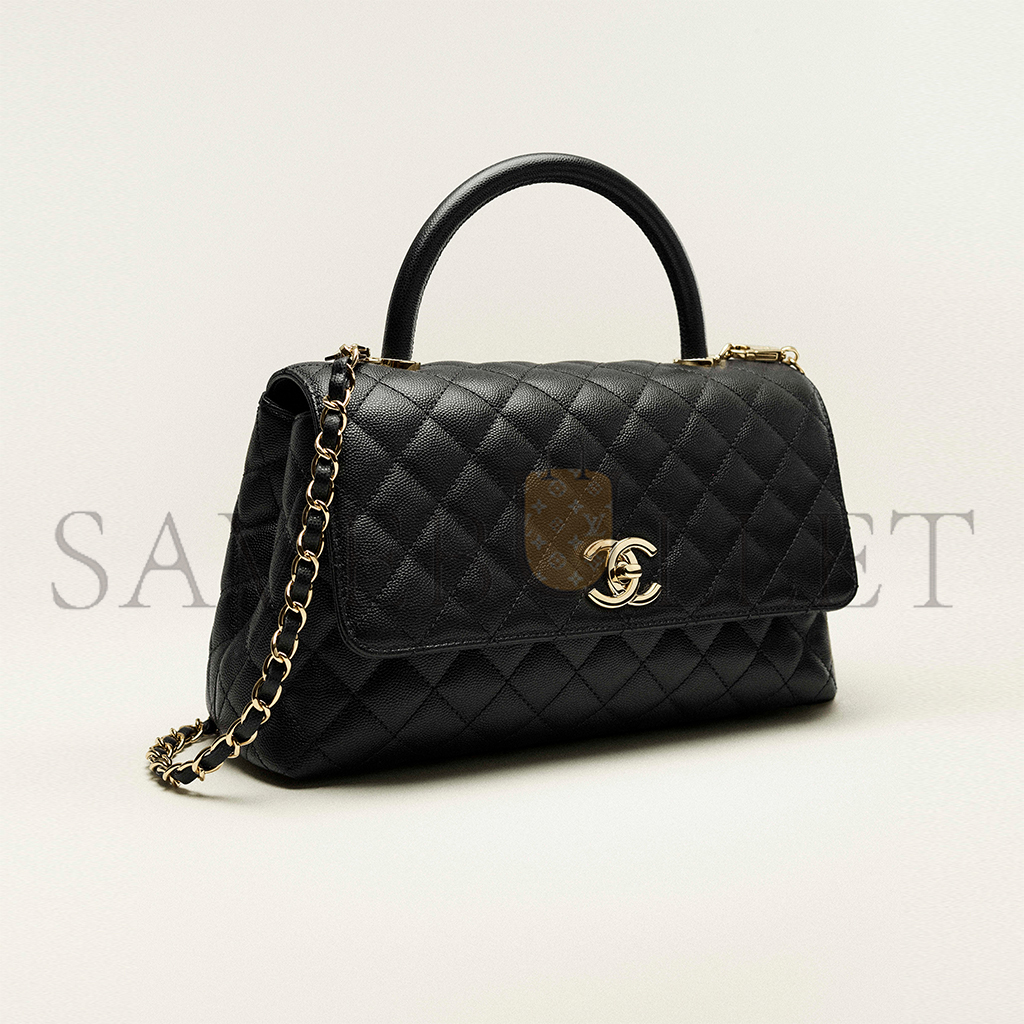 Ch*el large flap bag with top handle a92991 (29*18*12cm)